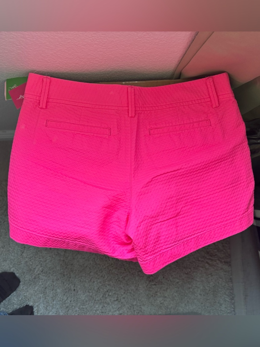 Lilly Pulitzer Hot Pink Textured Cotton Shorts - Picture 2 of 3